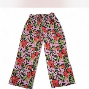 Floral Women's Pants - Red and Pink
